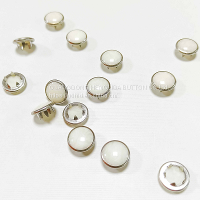 HLD factory custom color BRASS&SS 16L 18L pearl Prong snap button for garment