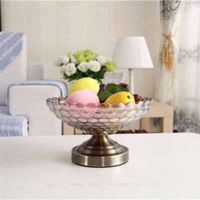 Candy Glass Fruit Cake Dish Set Luxury Gold Frame Serving Dry Fruit Decoration Dried Glass Fruit Tray photo-3