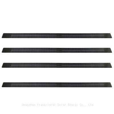 Customized 8.5W 6V ETFE Full Black Flexible Strip Solar Panel 1150x55mm Use JST PH 2.0 Connector