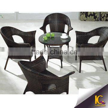 Aluminum patio garden table set leisure plastic rattan outdoor furniture