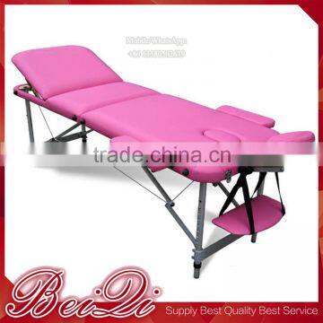 New Beauty Furniture Three Sections Aluminum Massage Bed with Face Holes