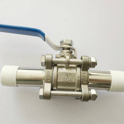 304 Chemical/Food/Pharmaceutical High Pressure Ball Valve With PTFE Seals for Chemical Processing