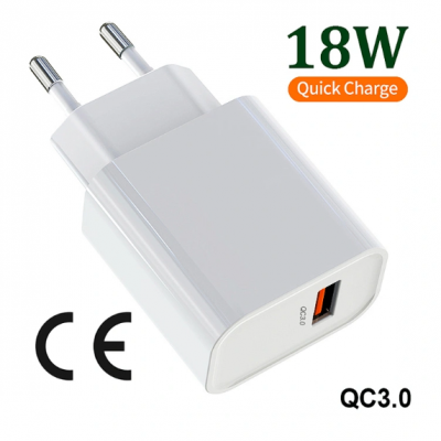 Компактный 18Вт быстрый зарядчик Quick Charge 3.0 с USB, адаптер быстрой зарядки 30Вт с европейским и американским разъемом для путешествий