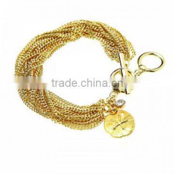 Fashion Women's Stainless Steel Multi Chain's Gold Seabreeze Bracelet