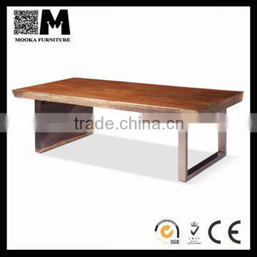promotional unique design wood stainless steel coffee table