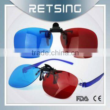 Fashionable Clip On 3D Glasses red/blue lenses