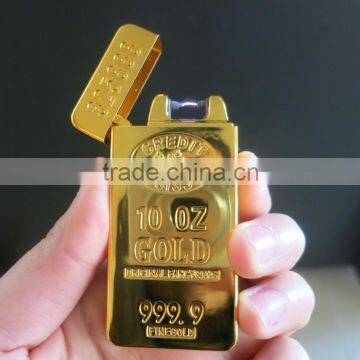 Personality Creative Gold 999 Flameless Single Arc Lighter USB for men