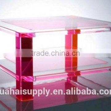 red acrylic double tea table coffee table