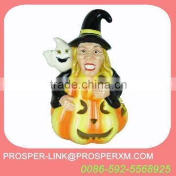 Halloween ceramic tealight candle holder pumpkin design