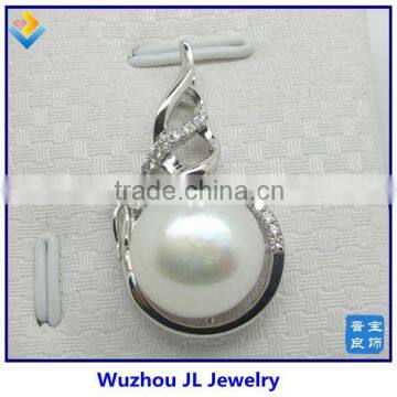 Bow Knot 925 Sterling Silver With 12MM Pearl Pendant For Party