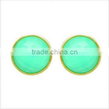 Earring With Natural Stone, GOLD PLATED