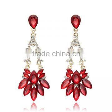 2016 New Vintage Style Dangling Chandelier Red Crystal Earrings Fashion Instyle photo-6