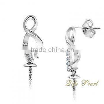 18k Women Trendy Pearl Earring Findings