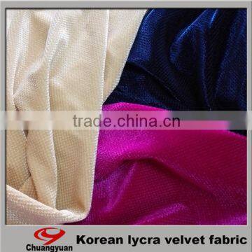 Haining Tricot Factory 92 Polyester 8 Spandex Viscose Lycra Cothing Korean Velvet Fabric