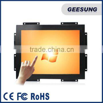 12 inch metal 5-wire touch monitor/square open frame monitor