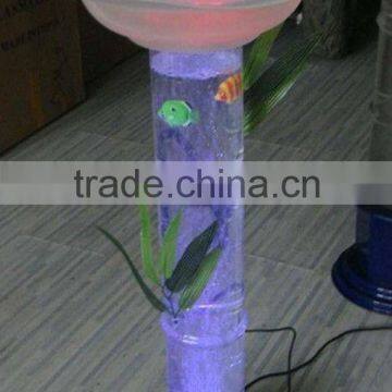 water columm lamp with plastic fish/Mist Fog Maker Lamp Colour Changing LED Lights Blue Frost Bowl Water Fountain