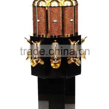 Coffee Bean Dispenser with Rotating System, Spinning Coffee Bean Dispenser Silo, Rotating Coffee Bean Displayer Bin Container