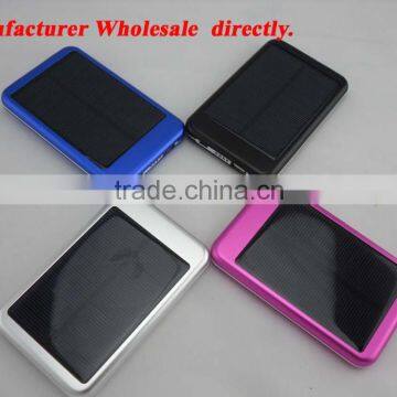 Wholesale Ultra Slim Metal Portable Solar Charger Solar Power Bank 6000mAh For Mobile Phone