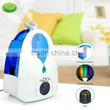 4L Tabletop Ultrasonic Cool Mist Humidifier with 7 Auto Colors Changing LED Night Lamp and Mist Adjustment Mode