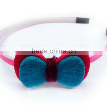 Fashion Double Bowknot Satin Plastic Headband For Children