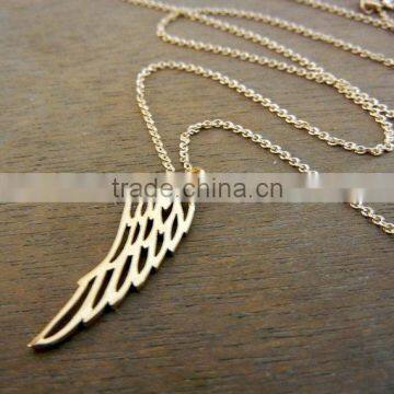 18K Gold Angel Wing Pendant Necklaces Customized Wing Necklace