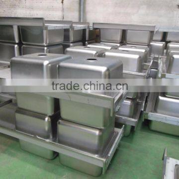 Restaurant Hotel Industrial Kitchen Equipment Custom Stainless Steel Kitchen Sink With Drain Board photo-2