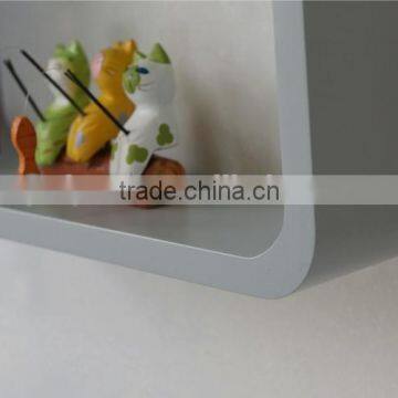Wooden Wall Cube Shelf Round Corner for Home Decoration