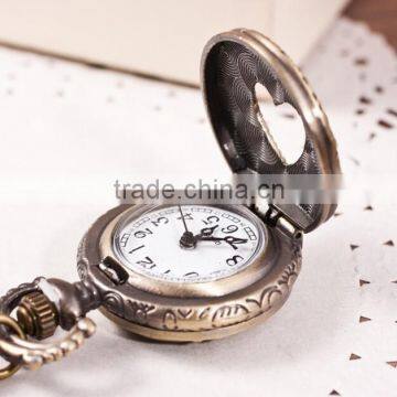 New Fashion Beautiful Long Chain Heart Shaped Antique Pocket Watch photo-3
