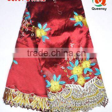 Nice 2015 fashion GC001-2 wine african george lace fabric for garment /6 colors