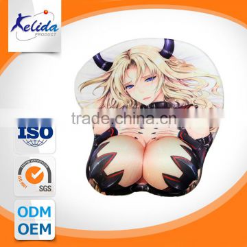 cartoon girl breast mouse pad ,mouse pad with wrist cushion