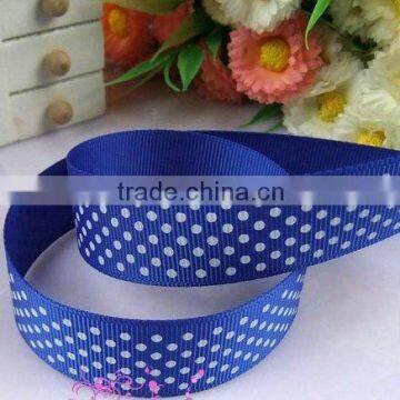 Regular small dots printed grosgrain ribbon