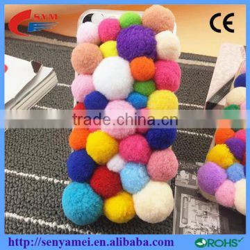 Mix Colors TPU Back Cover Fur Ball for IPhone 6 Plus Cases Covers