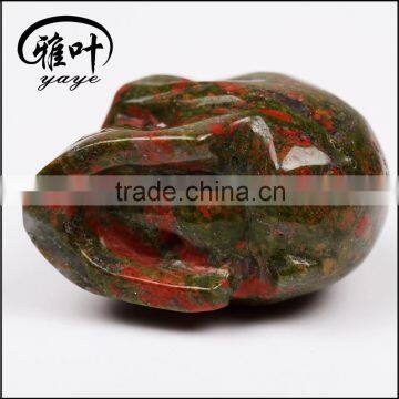 Wholesale 2inch Natural Unakite Stone Hand Carving Skull photo-5