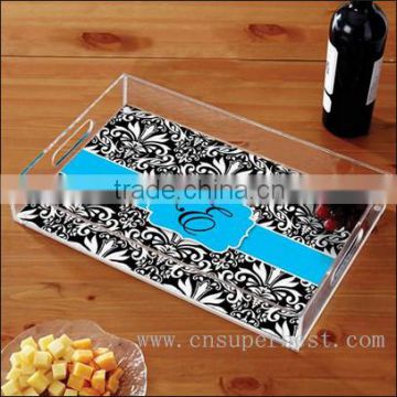 Personalized design acrylic serving tray with beautiful pattern