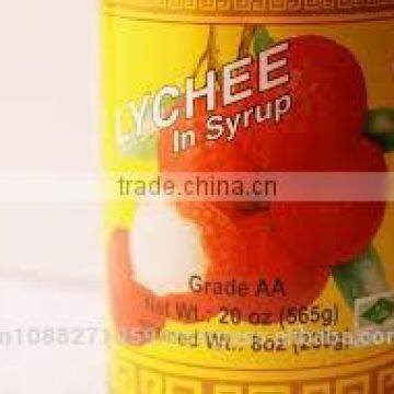 Canned fresh lychee in syrup - 30 oz tin (850ml x 12 tins)