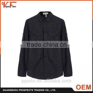 Guangzhou supplier spring season wear long sleeve black latest formal shirt designs for men