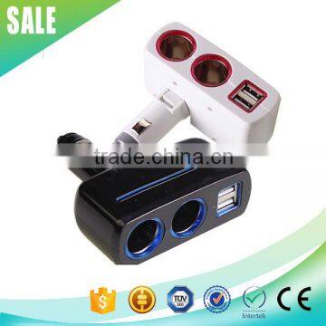 New style double USB 12v 2 way car cigarette lighter adapt