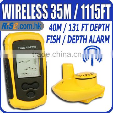 Portable Fishfinder Alarm 40M/131FT Depth Wireless Sonar Fish Finder