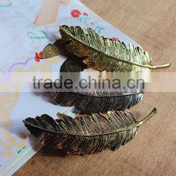 Fashion Golden Leaves Metal Clip For Women,Greece's Women Feather Spring Clip Metal Hair Accessories photo-4