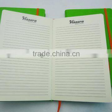 Green Leather With Orange Elastic Band Customized Design Your Own Notebook photo-5