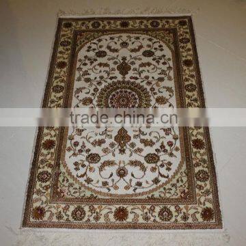 moroccan white and beige silk carpet handmade silk carpet