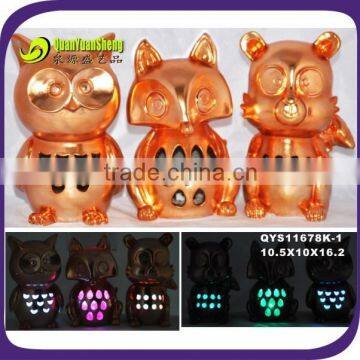 Polyresin garden decoration solar led outdoor owl statue