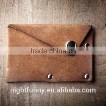 Leather Wallet with snap, leather card wallet, men's wallet, thin wallet, simple snap wallet.vintage brown wallet