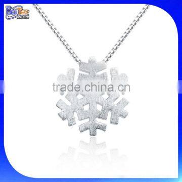 Alibaba Express High Quality Polished Stainless Steel Snowflake Necklace Wholesale