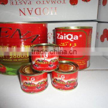 Custom Printed Canned Tomato Paste Africa 28/30 brix 70gram