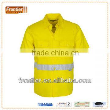 safety shirt workwear,100% cotton, short sleeve shirt