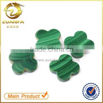 high quality clover shape zuanfa jewelry 6mm wholesale synthetic peacock stone