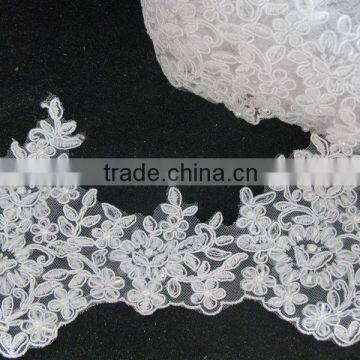 tulle lace french net lace trim/net embroidery lace trim design/fake fur trimming/bridal lace trim/boncuklu dantel/white guipure