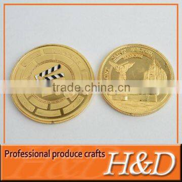 shinning stoving varnished gold souvenir coin custom