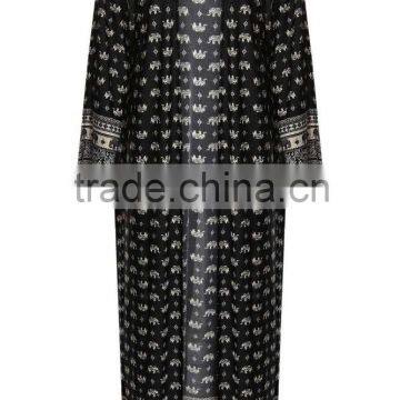 Elephant Print Maxi Kimono For OEM Service